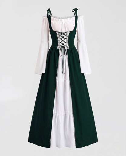 Women Historical Medieval Dress with Charming Cut and Elegant Belt EVA-US