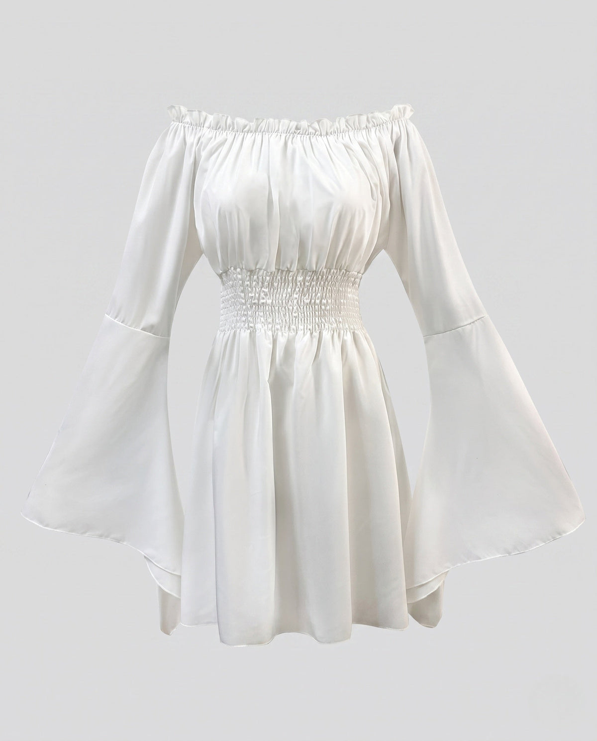 Women Off-Shoulder Dress with Trumpet Sleeves EVA-US