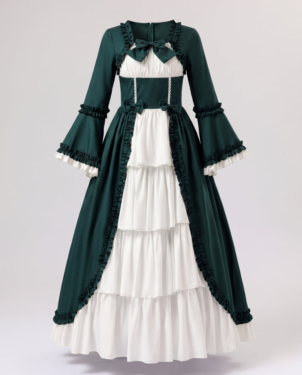 Women’s dress with voluminous skirt and elegant ruffle details EVA-US