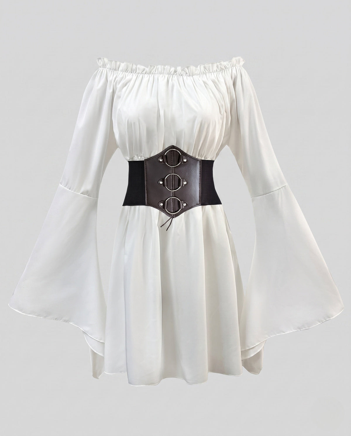Women's romantic maxi dress with wide sleeves and waist corset EVA-US