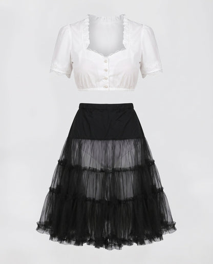 Women's tulle skirt with multi-layered ruffle design EVA-US