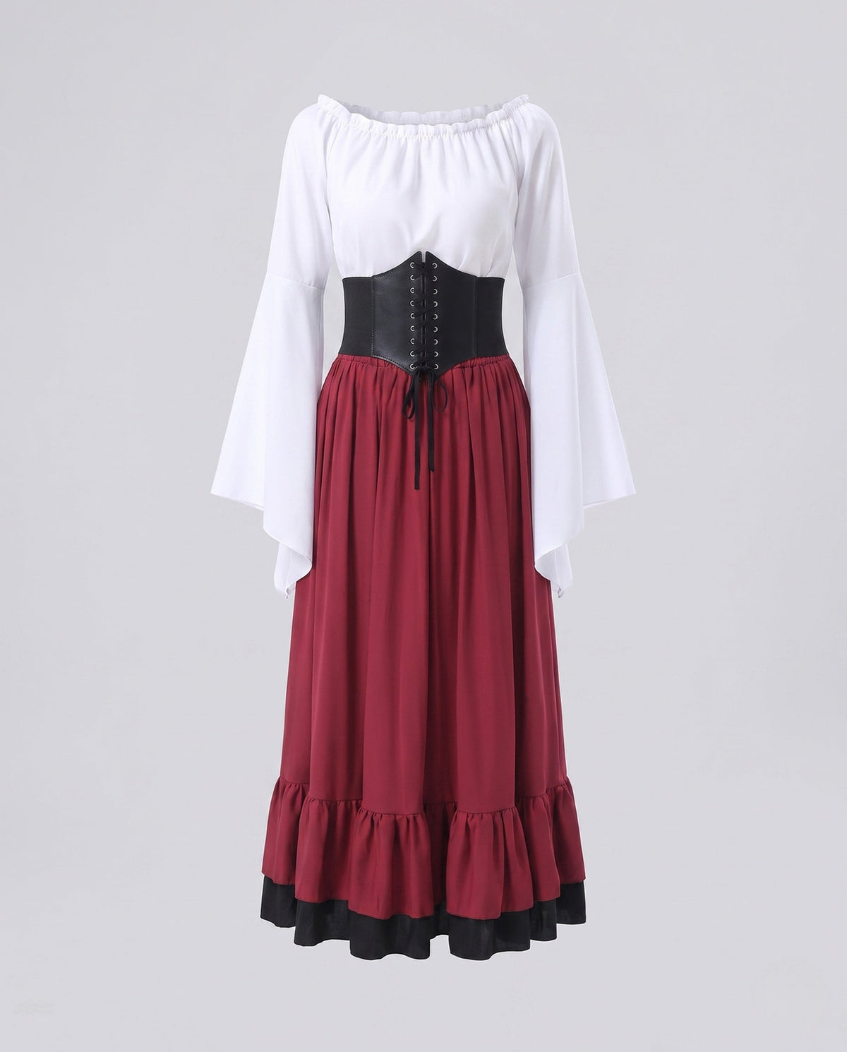 Women Historical Costume with Wide Sleeves and Voluminous Skirt EVA-US
