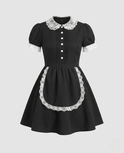 Women's costume as a playful maid with ruffles and lace details EVA-US