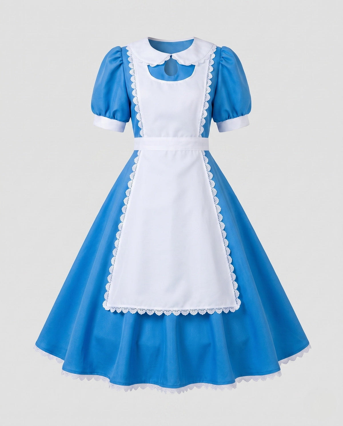 Ladies costume in Alice in Wonderland style with ruffle details and apron EVA-US