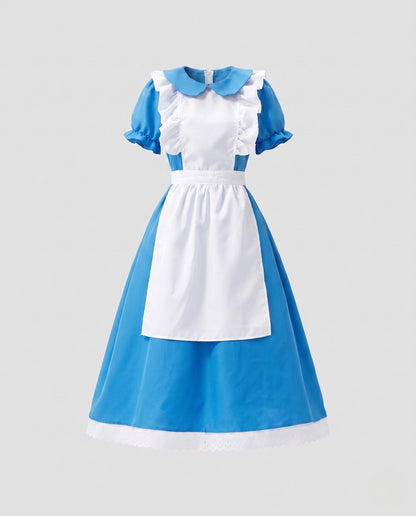 Women's Enchanting Alice Costume with Generous Skirt and Ruffle Details EVA-US
