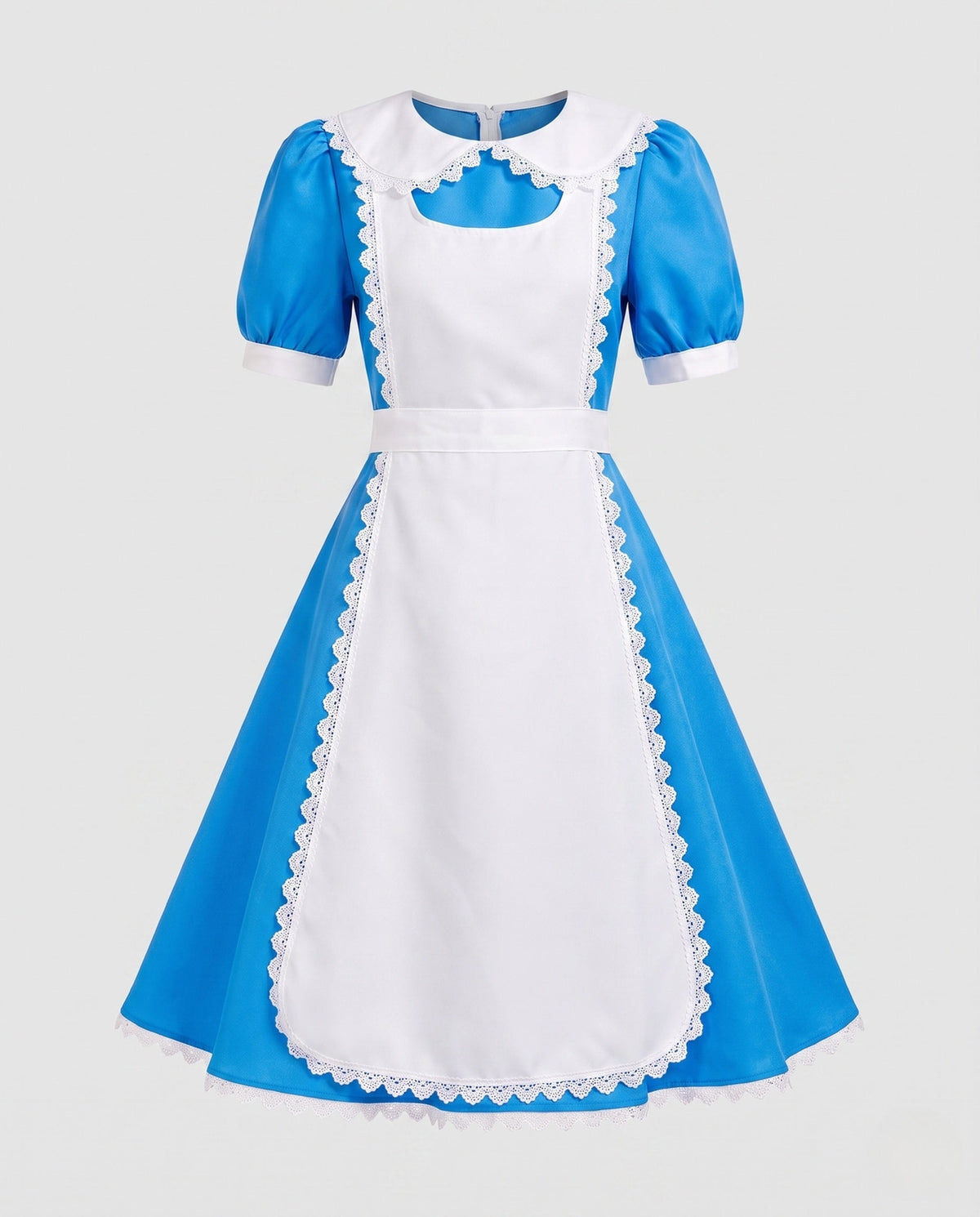 Ladies Fairytale Costume in Alice in Wonderland Style with Ruffles and Apron EVA-US