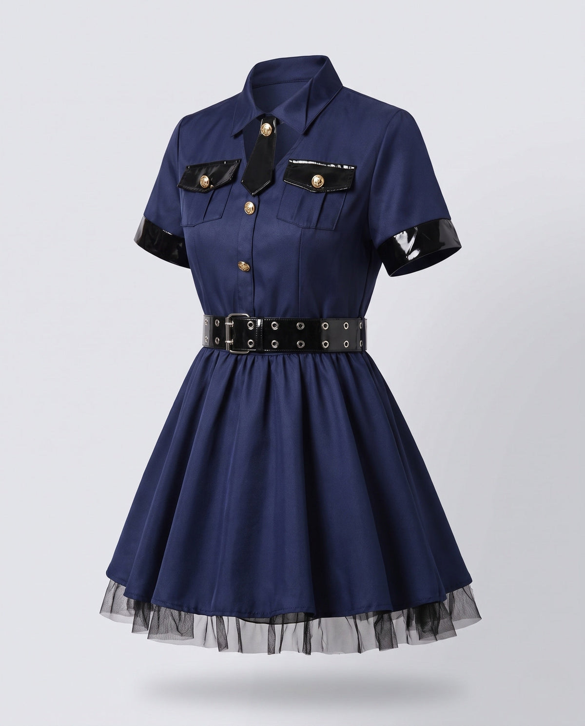 Women's Sexy Police Outfit with Mini Dress and Hat EVA-US