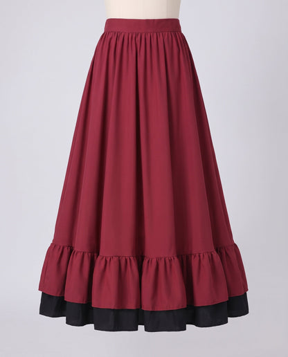 Women Stylish Long Sleeve Dress with Ruffles and Belt EVA-US