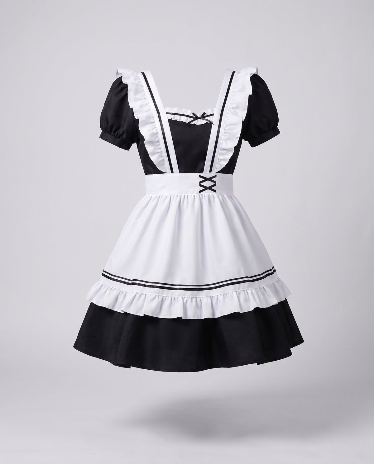 Women Playful Romantic Maid Costume with Ruffles and Accessories EVA-US