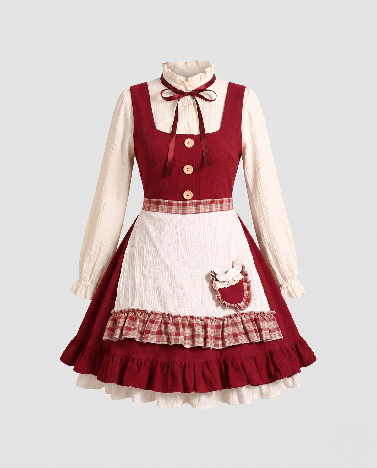 Women's Vintage Dress with Ruffle Details EVA-US