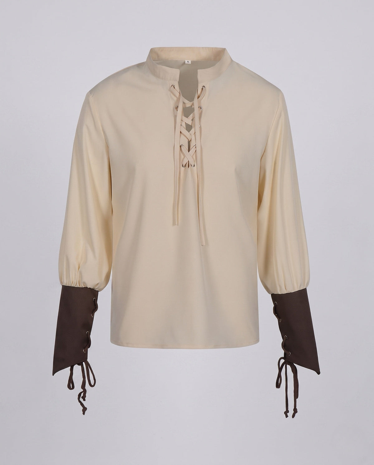 Women Adventurous Tunic with Elegant Lacing and Puff Sleeves EVA-US