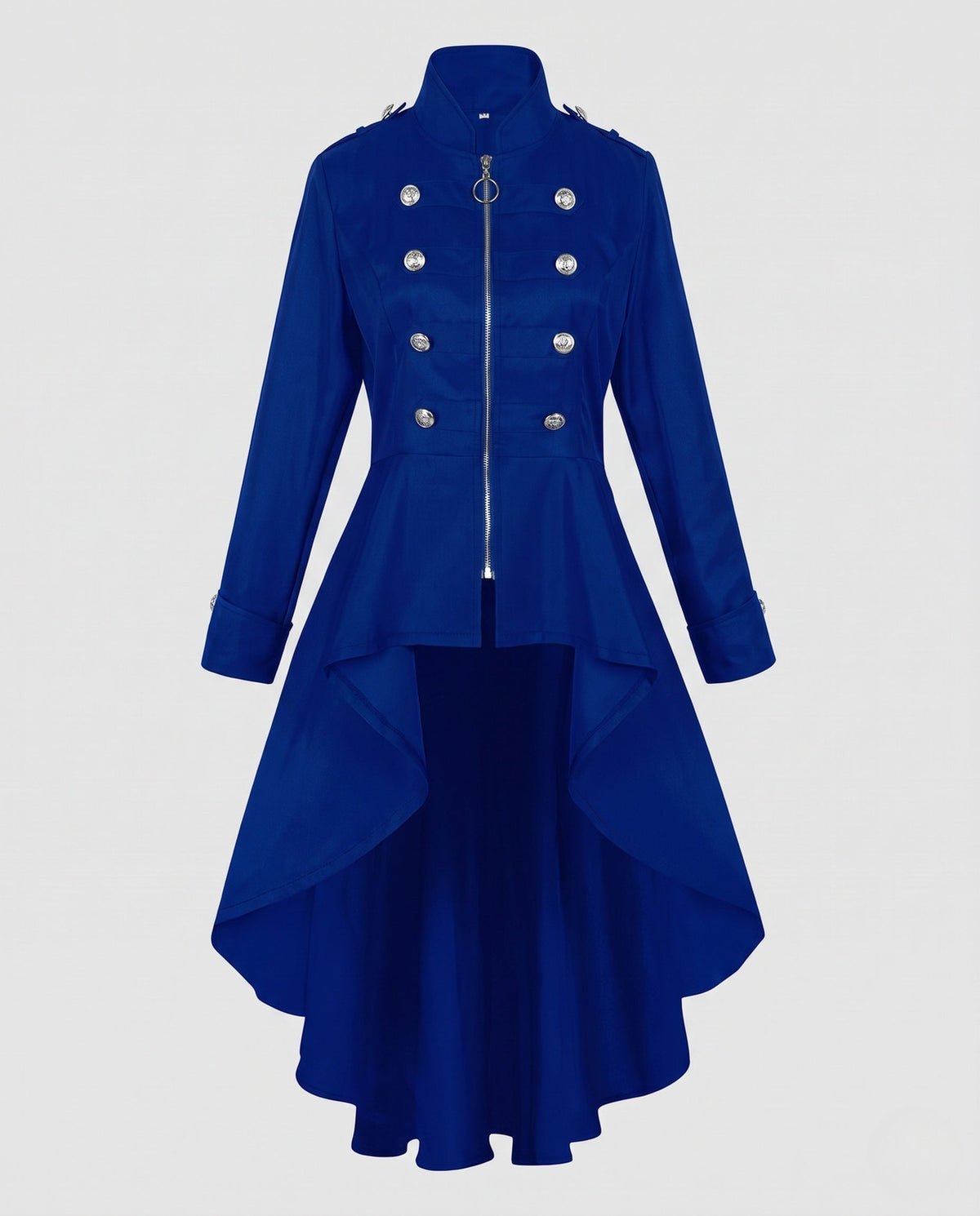 Ladies asymmetrical dress coat with luxurious buttons EVA-US