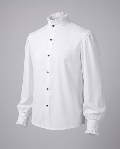 Women’s blouse with stand-up collar and gathering EVA-US