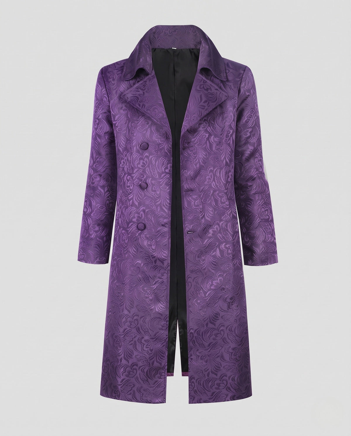 Women Elegant Tailcoat with Floral Pattern and Smooth Satin EVA-US