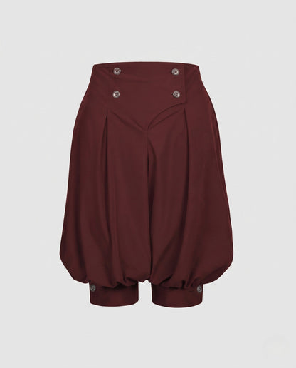 Ladies elegant balloon pants with stylish button details EVA-US