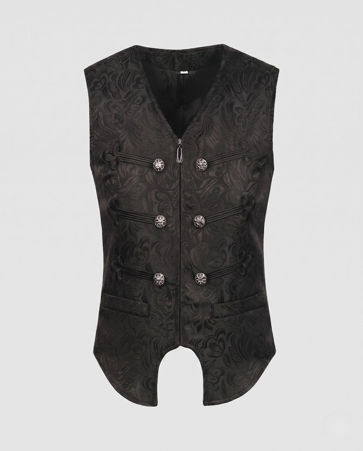 Women's elegant brocade vest with intricate buttons EVA-US