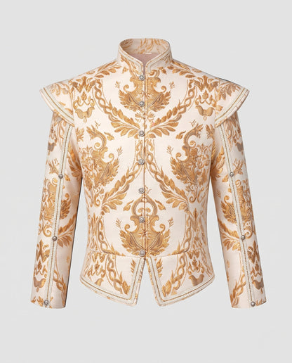 Women Elegant Brocade Jacket with Intricate Embellishments EVA-US
