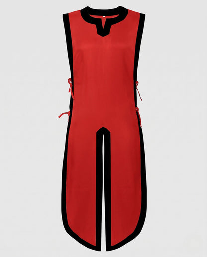 Women's Elegant Hooded Dress with Asymmetric Cut and Practical Ties EVA-US