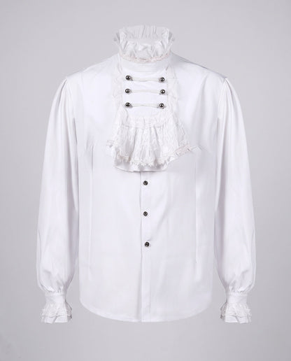 Women's Elegant Ruffle Blouse with High-Quality Lace and Tailored Cut EVA-US