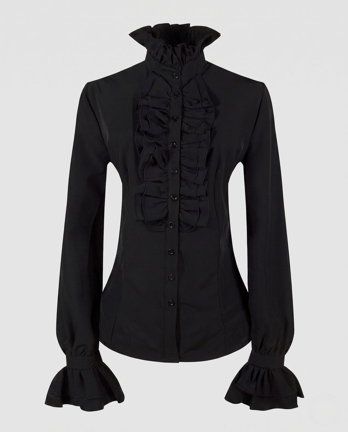 Women elegant lace blouse with ruffle details EVA-US