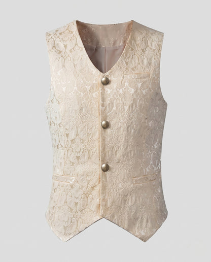 Ladies Elegant Lace Vest with Decorative Buttons EVA-US