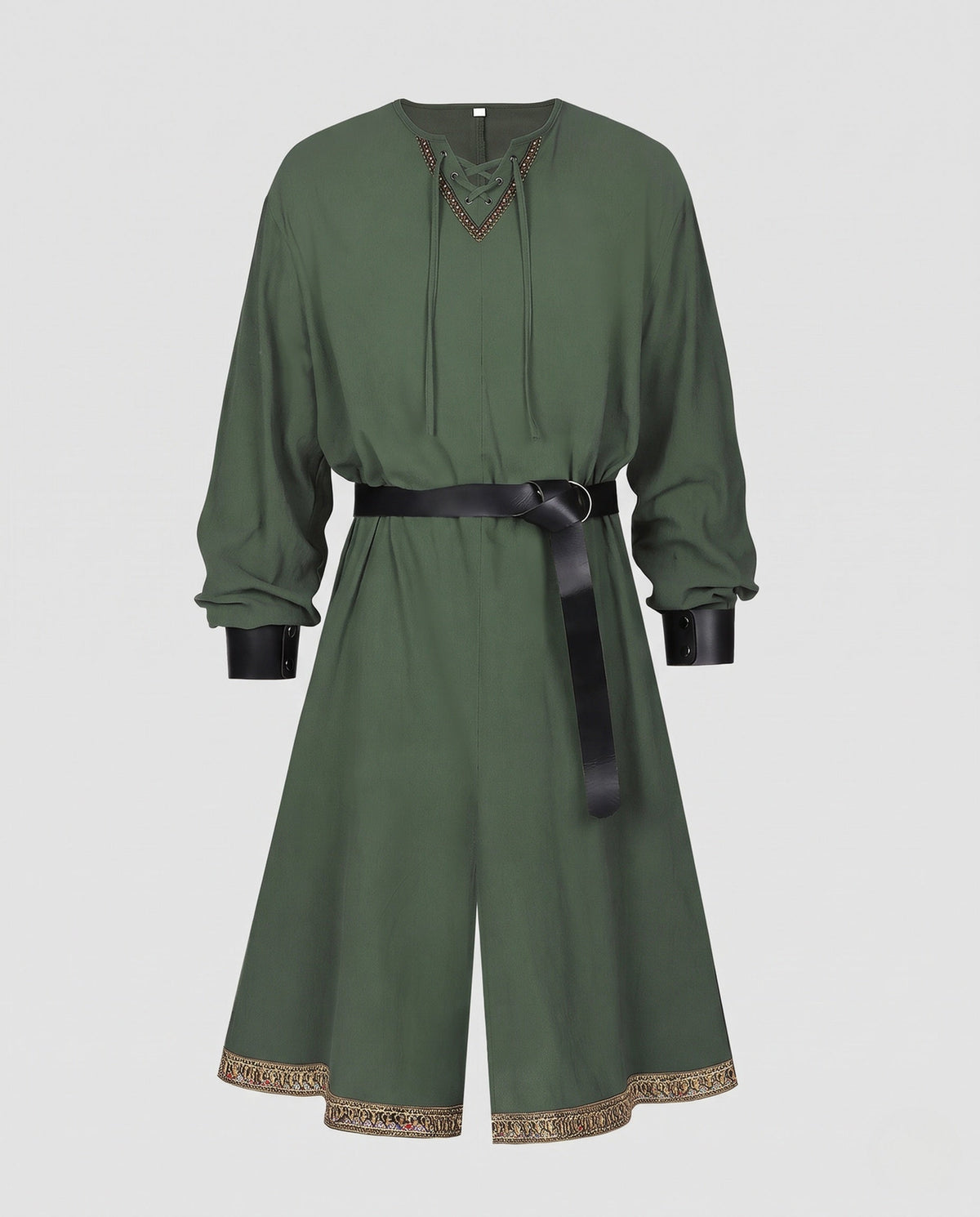 Women Elegant Tunic with Lacing and Decorative Sleeve Cuffs EVA-US