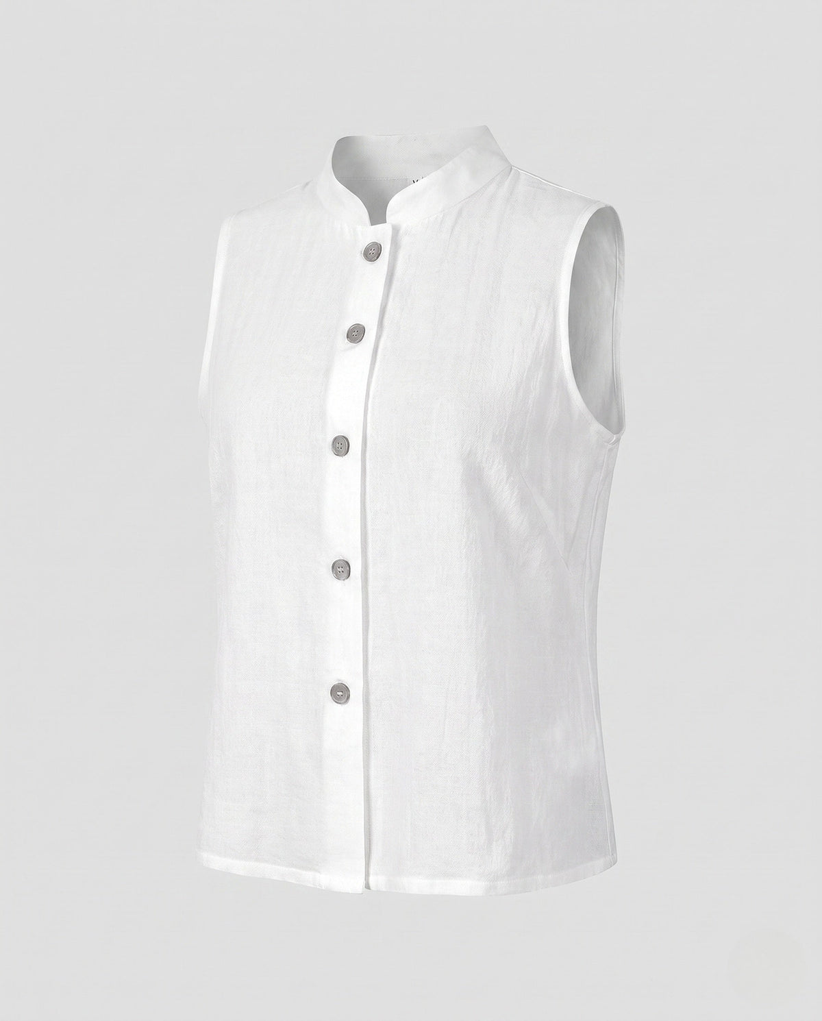 Ladies elegant vest with stand-up collar and decorative buttons EVA-US
