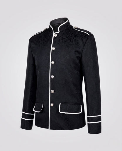 Ladies Elegant Blazer with Floral Patterns and Metallic Accents EVA-US