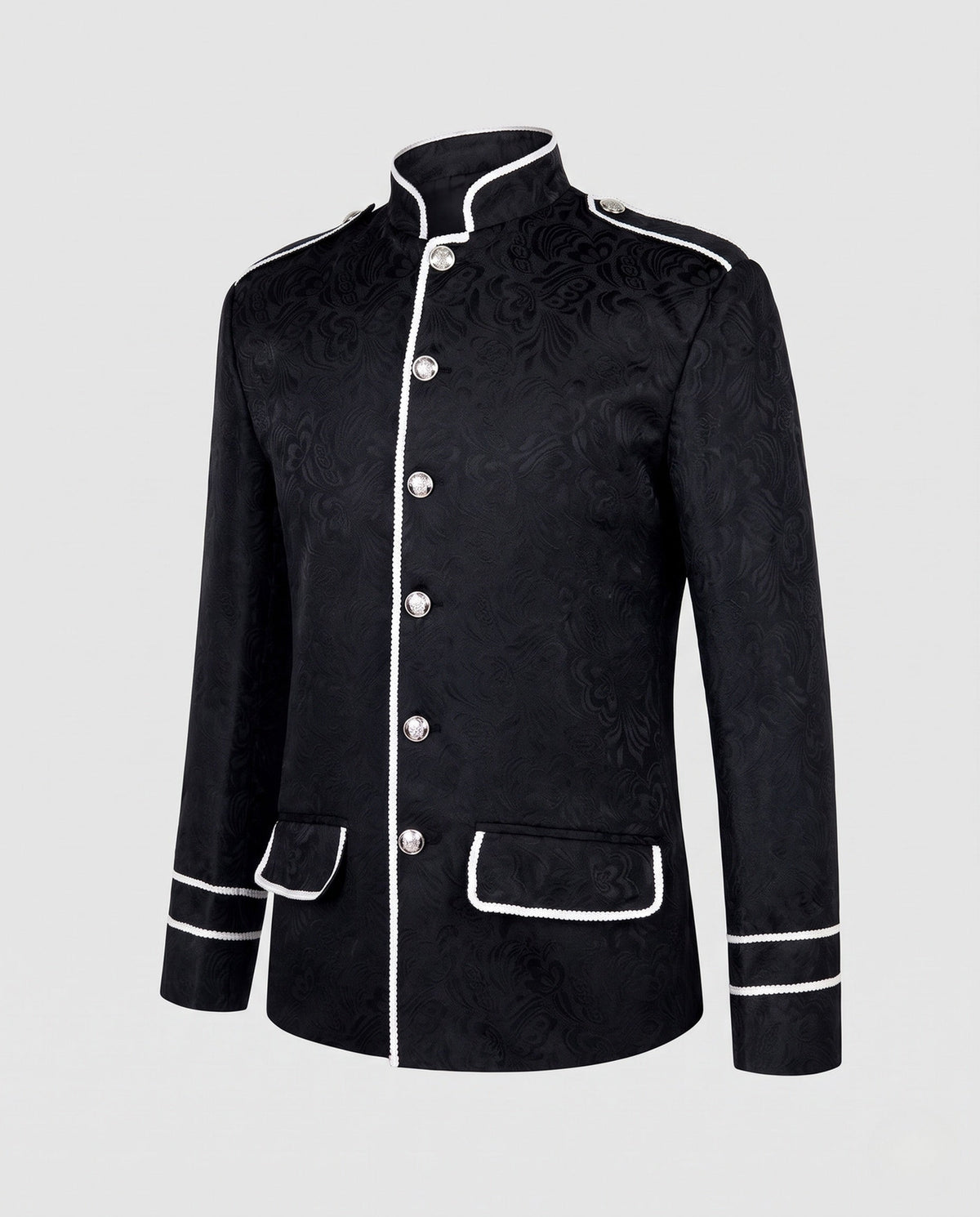 Ladies Elegant Blazer with Artistic Pattern and Classic Accents EVA-US