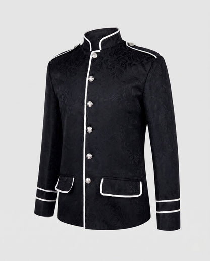 Ladies Elegant Blazer with Artistic Pattern and Classic Accents EVA-US