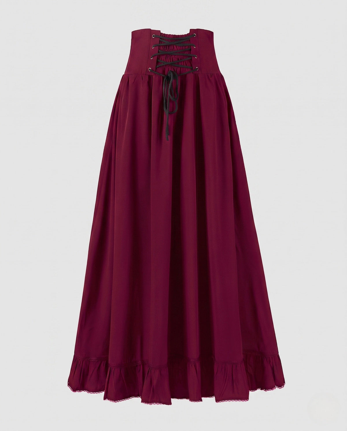 Ladies Elegant Wedding Skirt with Lacing and Ruffle EVA-US