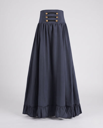 Ladies Elegant Maxi Skirt with Lacing and Leg Slit EVA-US