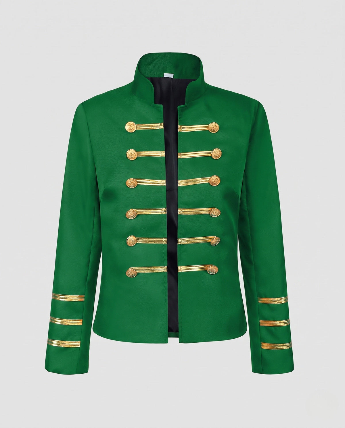 Women Military Lapel Jacket with Golden Buttons EVA-US