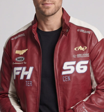 Men's Fashion Faux Leather Jacket with Practical Details EVA-US