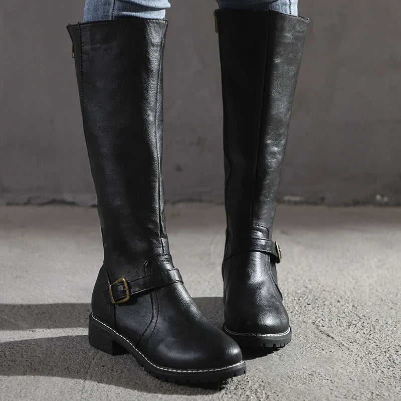 EVA-US | Elegant Leather Boots – Trendy Women's Boots for Every Occasion