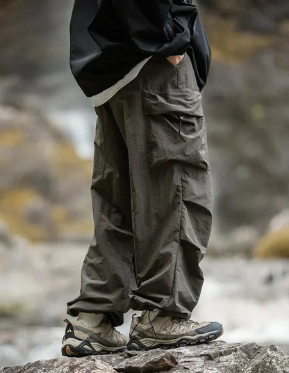 EVA-US Men's Cargo Pants with Side Pockets and Loose Fit