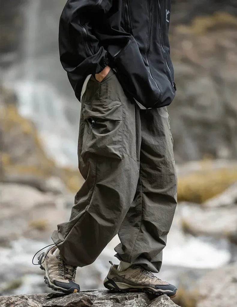 EVA-US Men's Cargo Pants with Side Pockets and Loose Fit