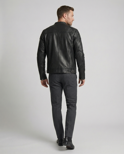 EVA-US | Biker Jacket in Classic Moto Style - Slim Fit Fashion Transitional Jacket for Leisure and Everyday Wear