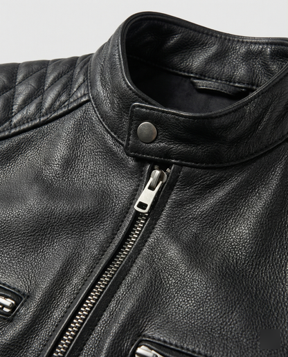EVA-US | Biker Jacket in Classic Moto Style - Slim Fit Fashion Transitional Jacket for Leisure and Everyday Wear