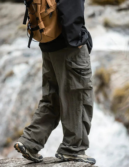 EVA-US Men's Cargo Pants with Side Pockets and Loose Fit