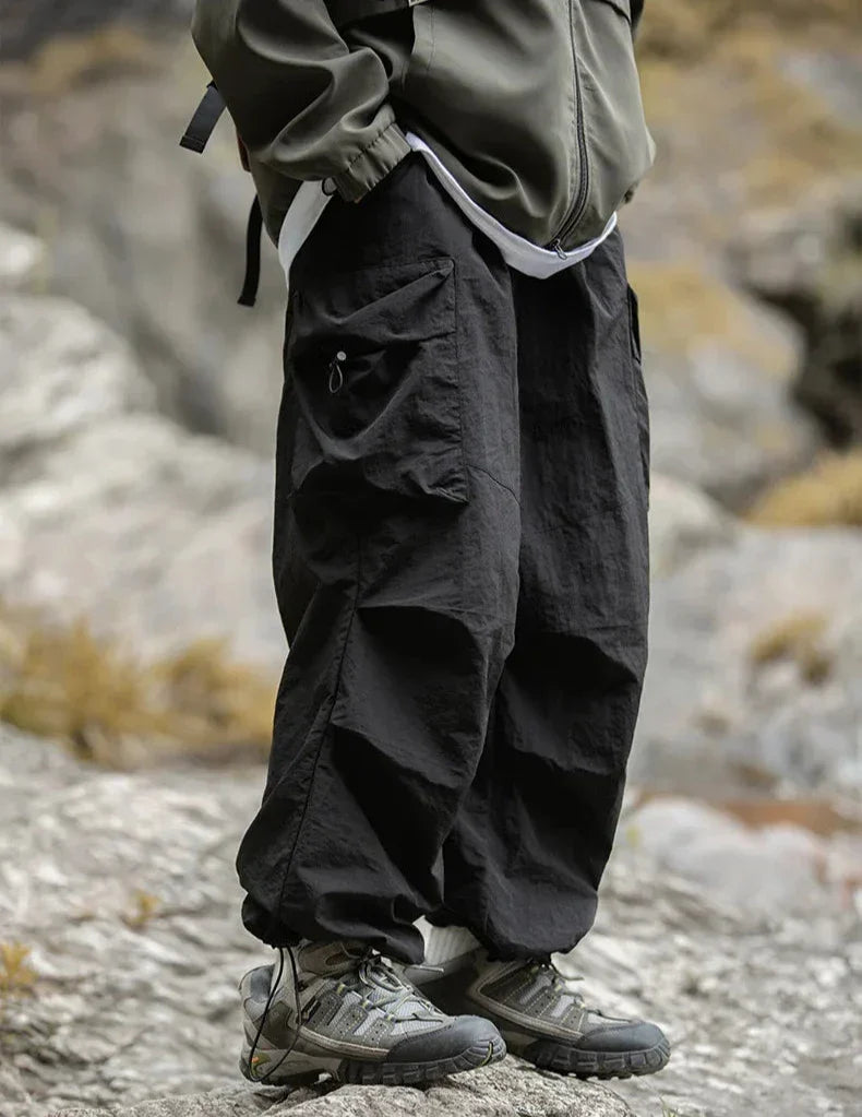 EVA-US Men's Cargo Pants with Side Pockets and Loose Fit