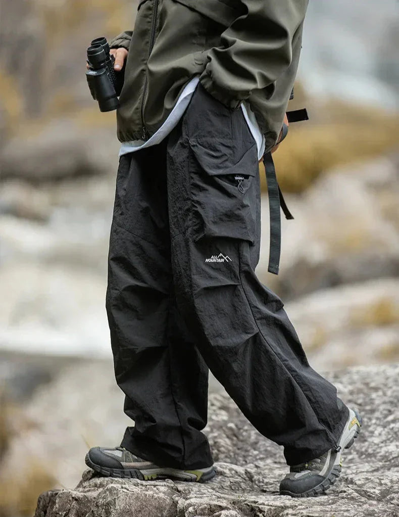 EVA-US Men's Cargo Pants with Side Pockets and Loose Fit