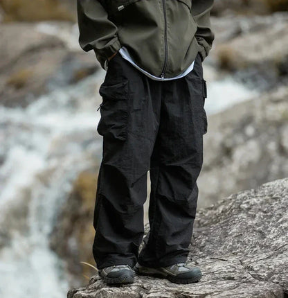 EVA-US Men's Cargo Pants with Side Pockets and Loose Fit