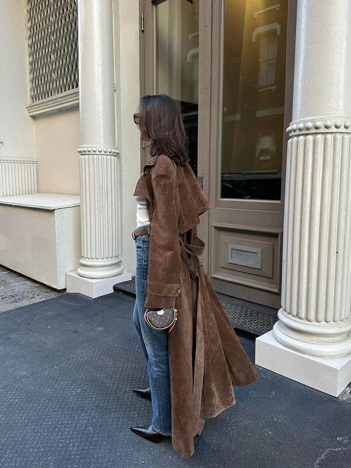 Women's Suede Trench Coat