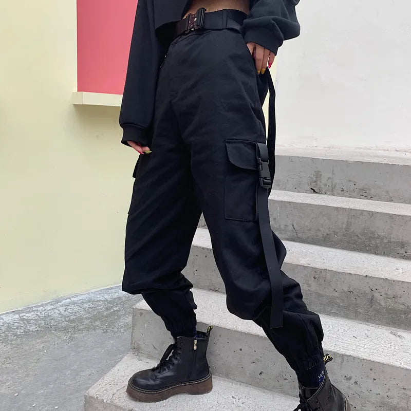 EVA-US | High Waist Elastic Cargo Pants