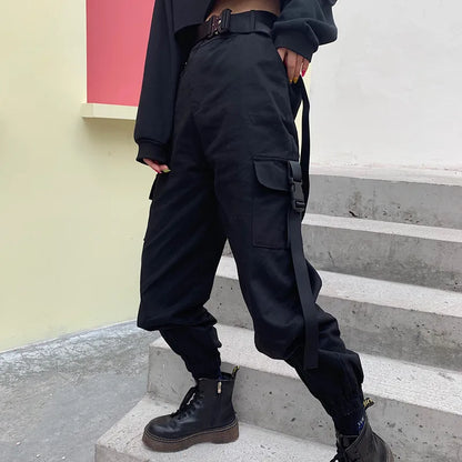 EVA-US | High Waist Elastic Cargo Pants