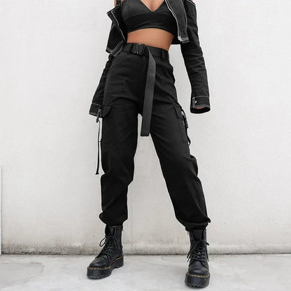 EVA-US | High Waist Elastic Cargo Pants