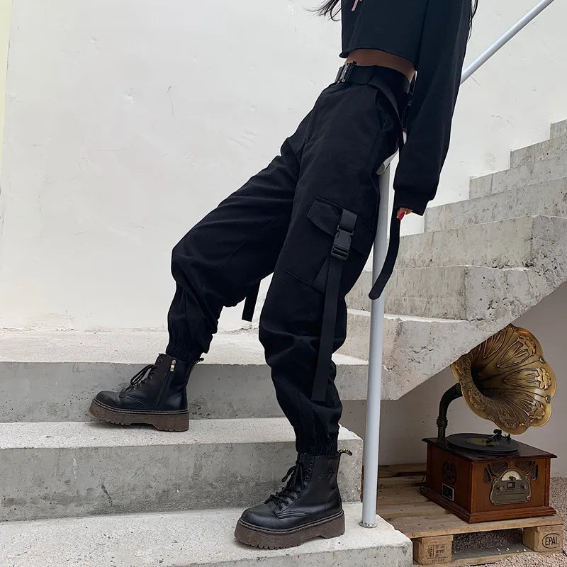 EVA-US | High Waist Elastic Cargo Pants