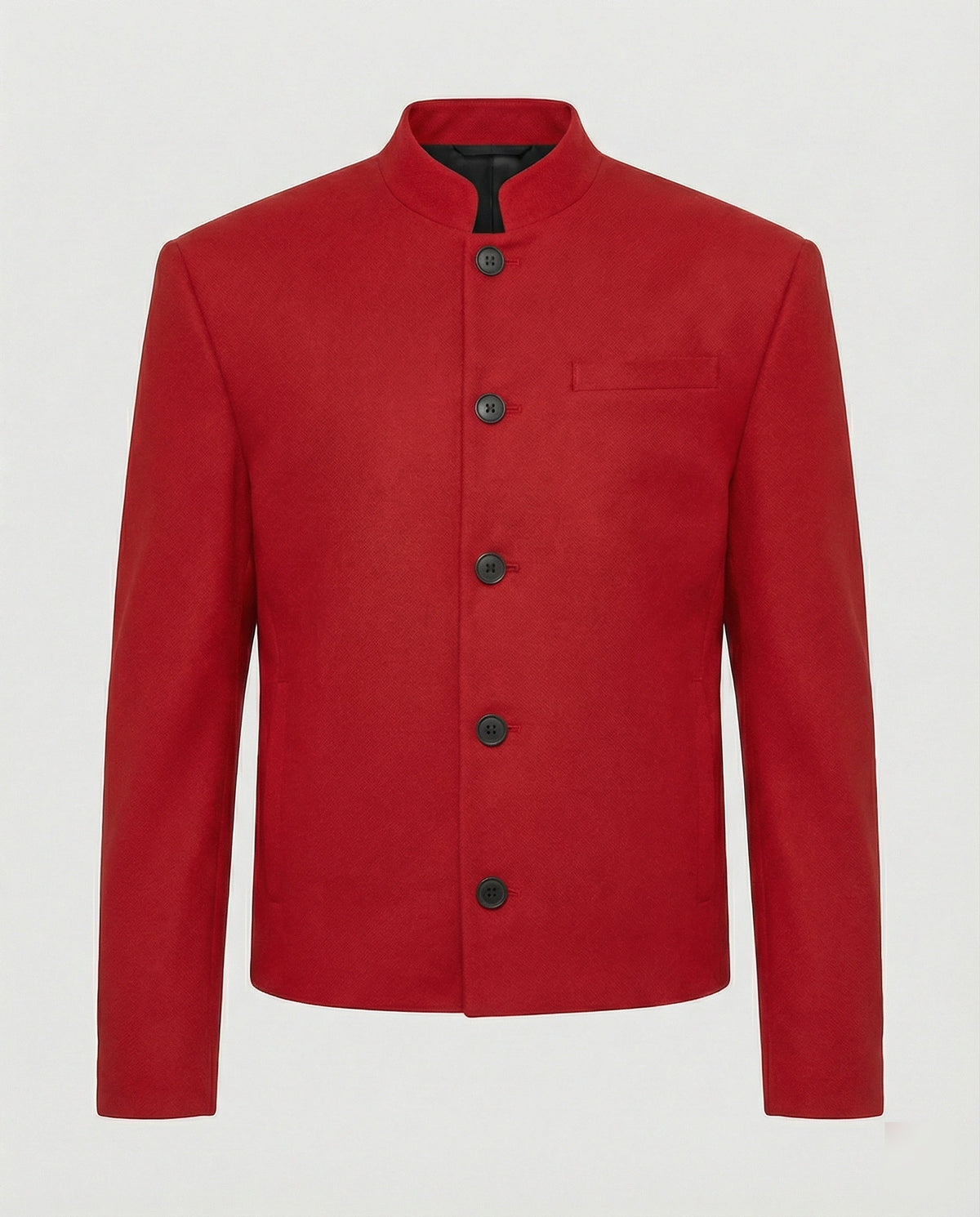 Men's Jacket New Chinese Style Stand Collar Black Short