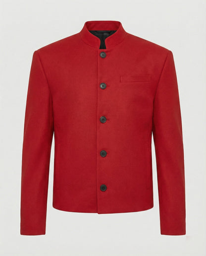 Men's Jacket New Chinese Style Stand Collar Black Short